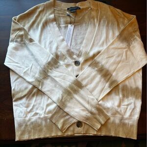 NWT Sanctuary Cardigan Tie dye Size Medium Cream Beige White Spring Sweater